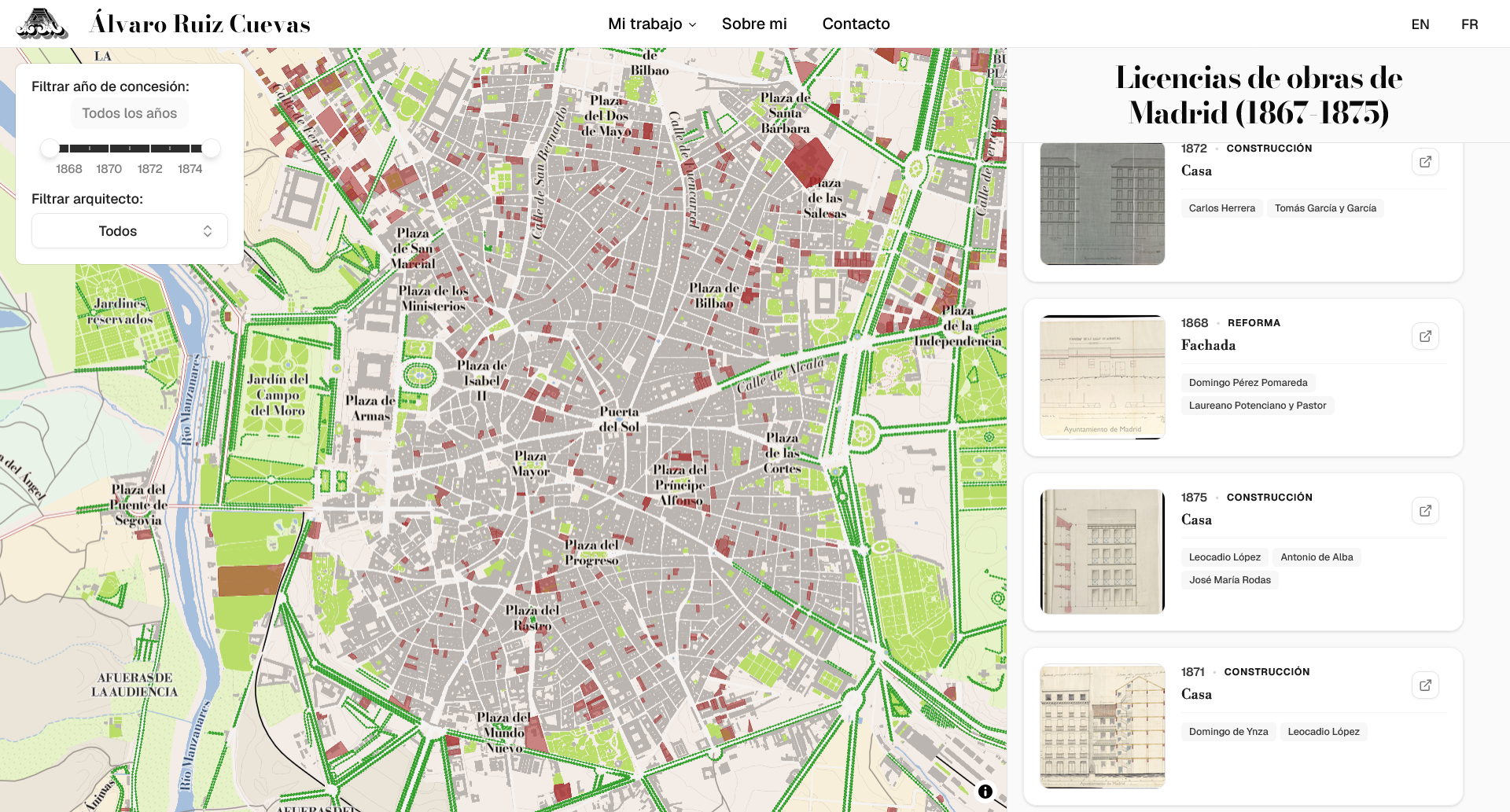 Expedientes de licencias de obras de Madrid (1867-1875)