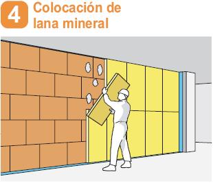 Colocación de lana mineral en pared Silensis 2.JPG