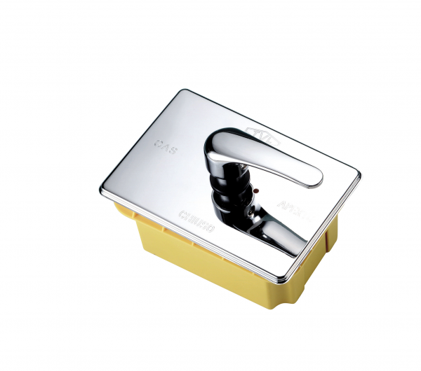 Valvula de esfera m.m. para gas con cassette de plastico