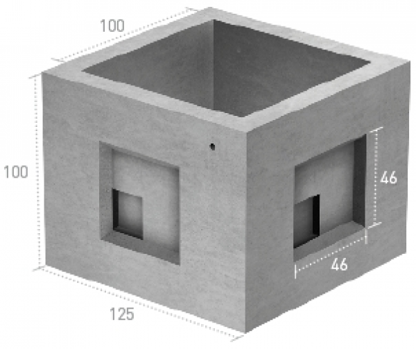 Arqueta 100x100x100 h 5C para fibra óptica
