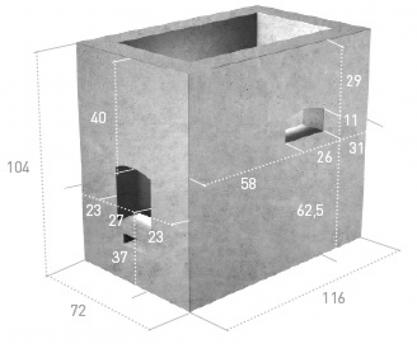 Arqueta tipo DM 116x72 y tapa