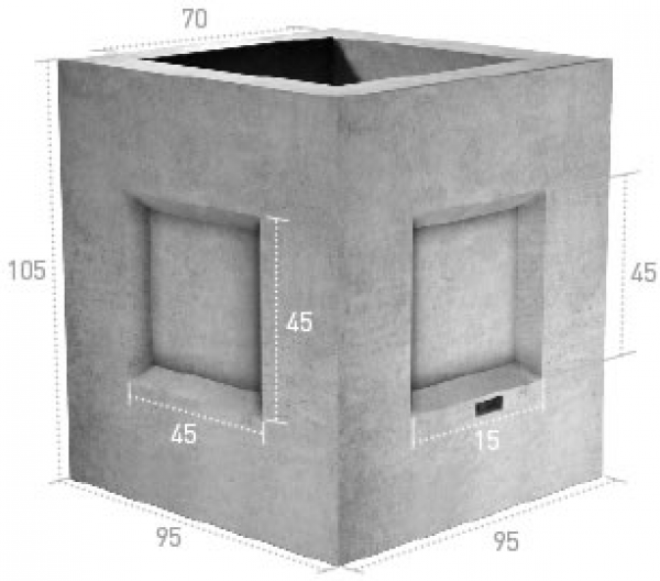 Arqueta 70x70x105 h 2C para fibra óptica