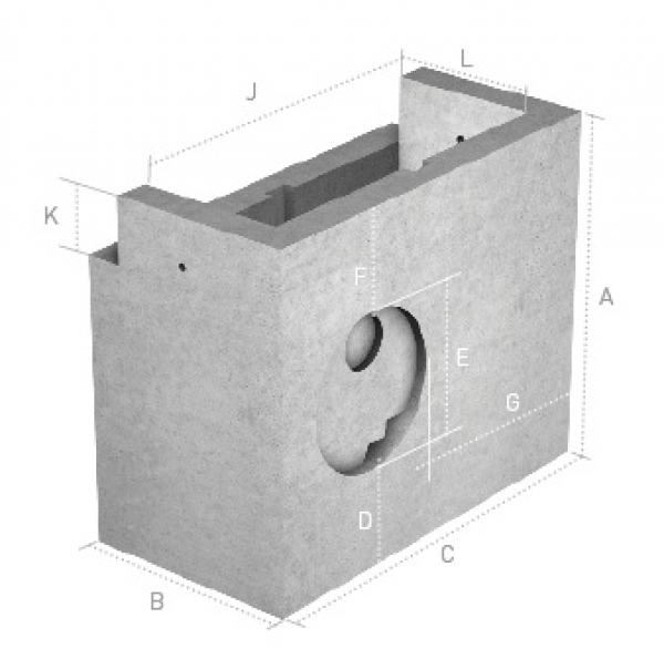 Imbornal 70x30x70h ø30 / 70x30100 Ø40 abordillable