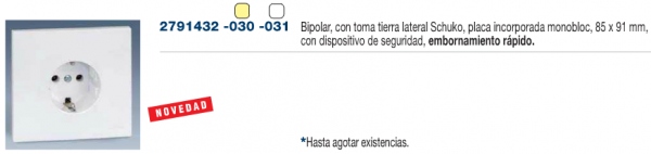 Bases de enchufe 16 A 250 V