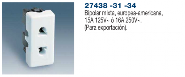 Bases de enchufe 16 A 250 V