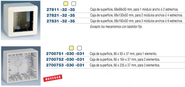 Cajas superficie Simon 27 play
