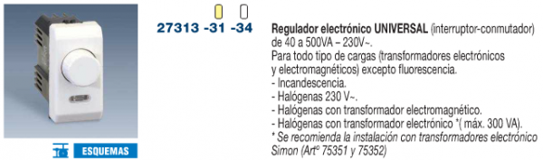 Control y regulación de luz Simon 27 play