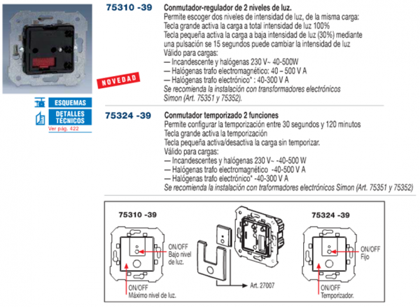 Control y regulación de luz Simon 27 play
