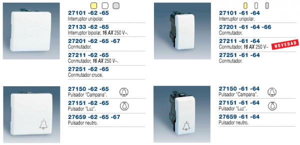 Mecanismos 10 AX 250 V