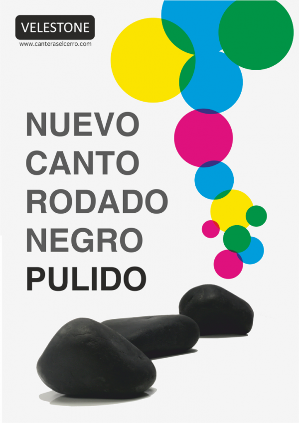 Canto rodado negro pulido