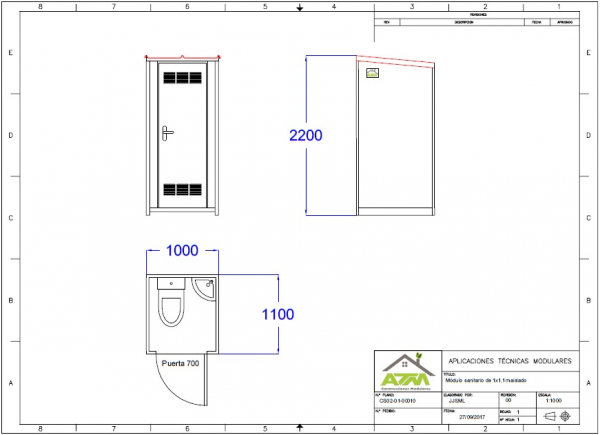 Caseta Sanitaria 1x1,1 m 